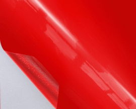 Пленка красный суперглянец с защитной пленкой , с каналами, 1.52м
