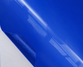Пленка синий суперглянец с защитной пленкой , с каналами, 1.52м